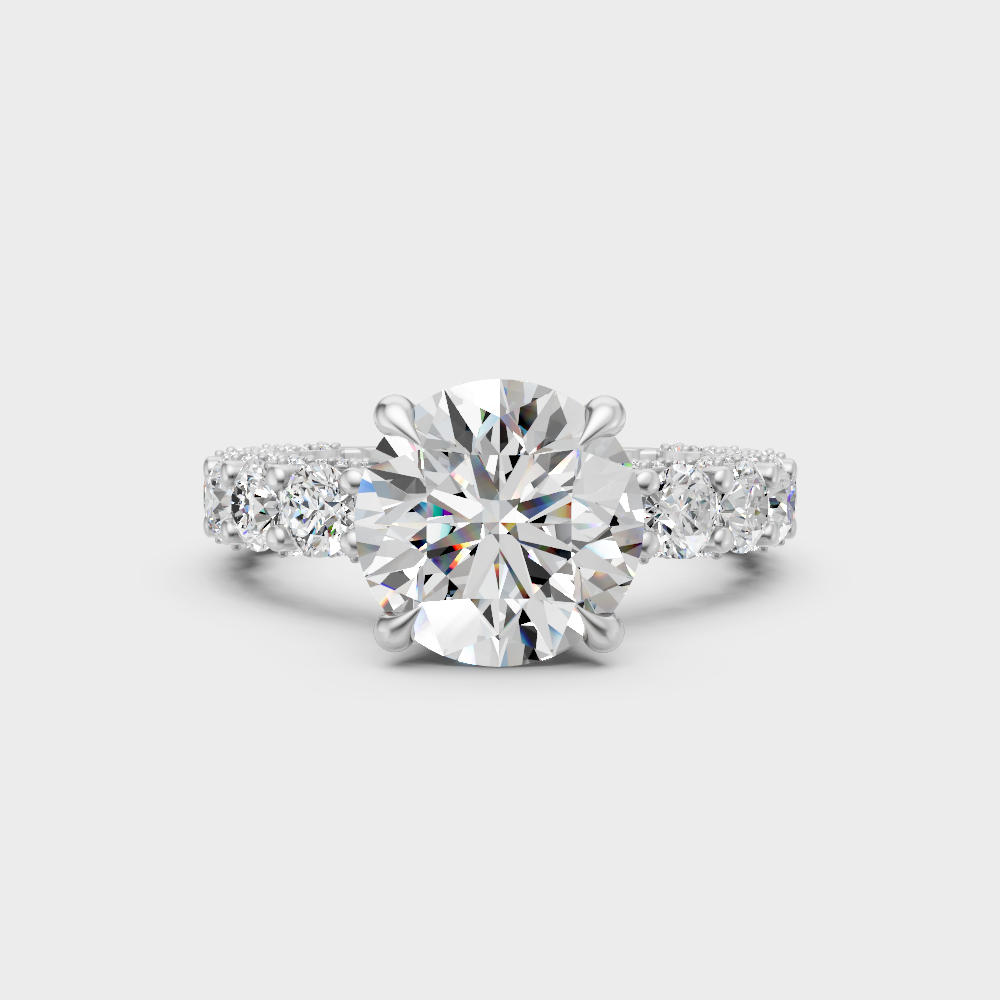 Premium 950 platinum round-cut lab-grown diamond solitaire engagement ring